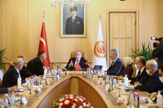 TBMM Başkanı Şentop, Ürdün Temsilciler Meclisi Filistin Komitesi Heyetini Kabul Etti