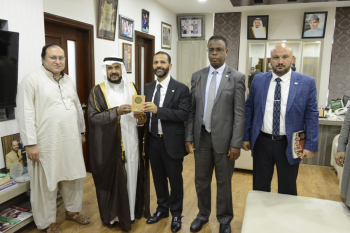 The delegation leads Friday prayers at the International Islamic Mosque