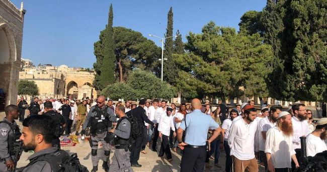 Hundreds of settlers defile Aqsa Mosque